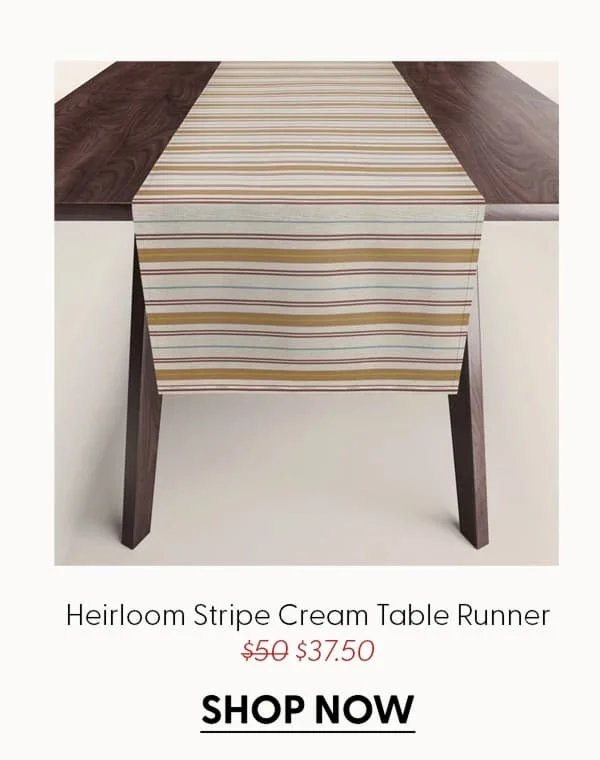 Heirloom Stripe Cream Table Runner