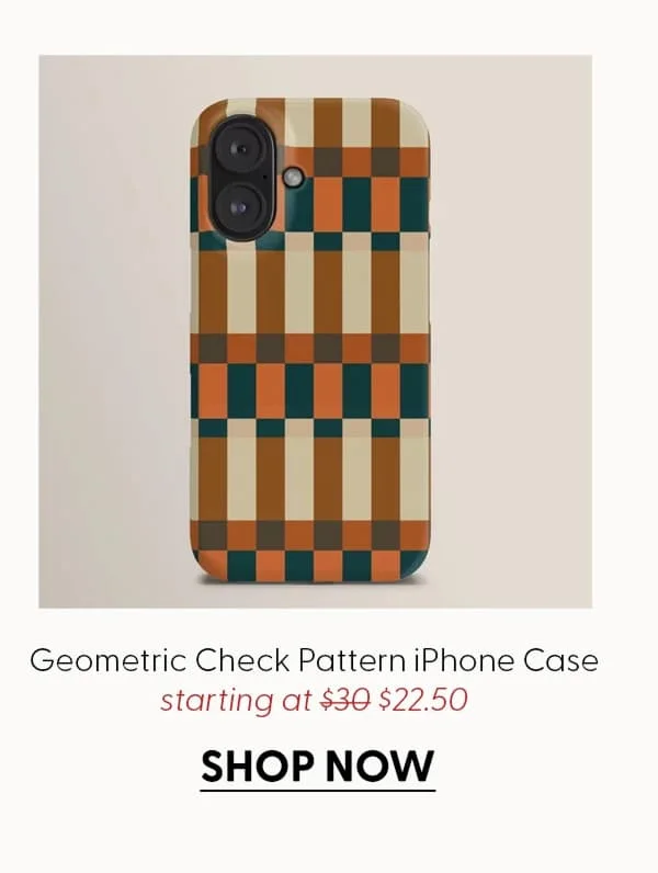 Geometric Check Pattern in Autumn Pumpkin iPhone Case