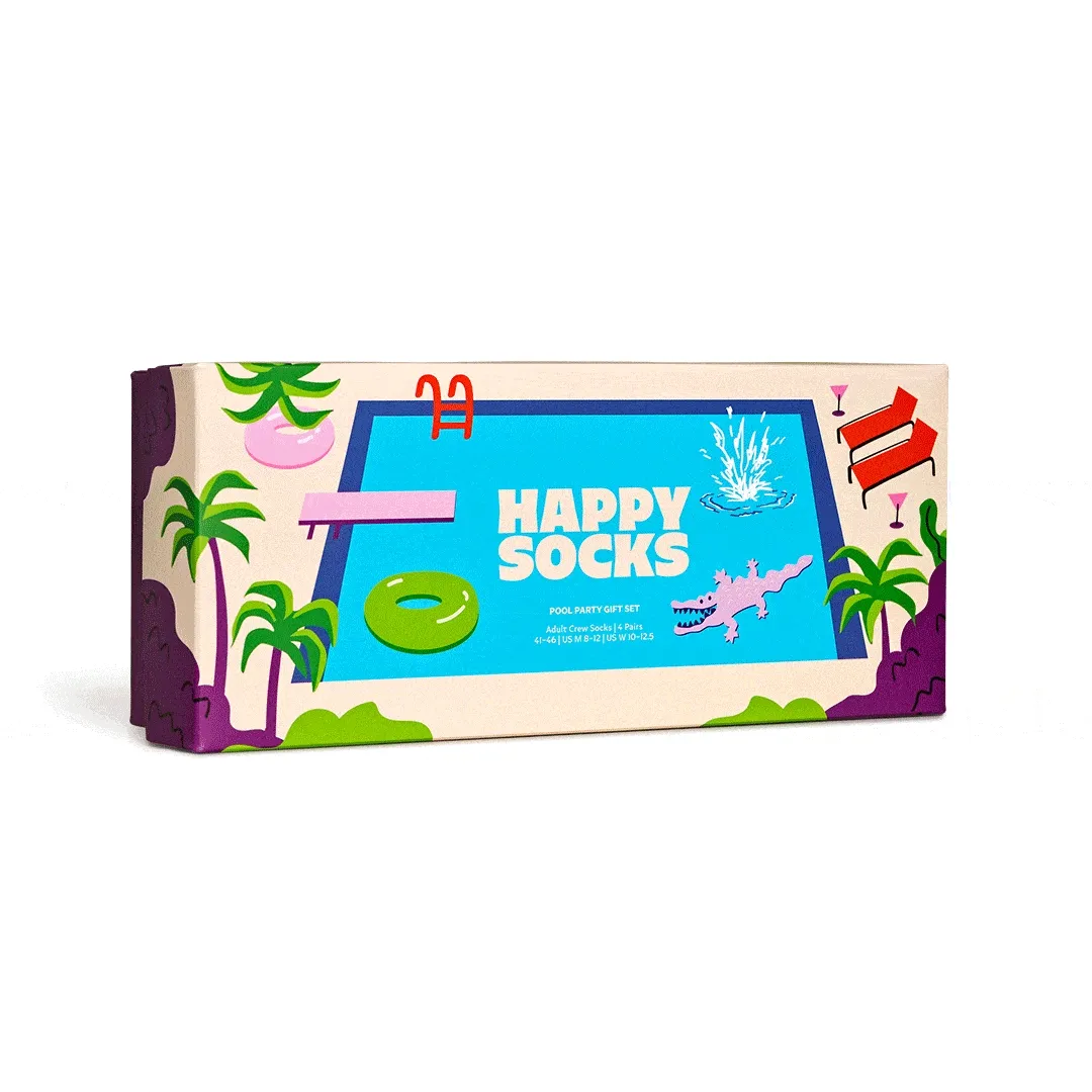 4-Pack Pool Party Sock Gift Sest