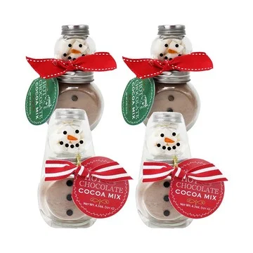 SH11/4 Too Good Gourmet 4pc Mini Snowman Hot Cocoa Jars