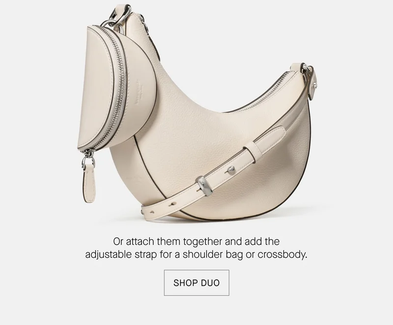 Or attach them together and add the adjustable strap for a shoulder bag or crossbody