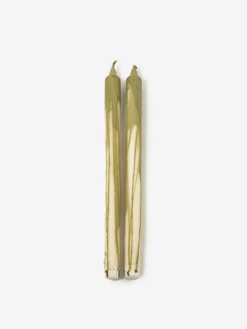 Image of ferm LIVING Duo Candle, Set of 2 - Olive
