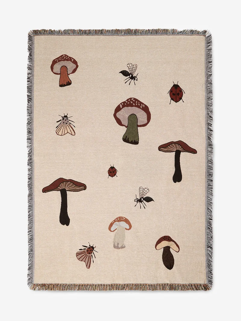 Image of ferm LIVING Forest Tapestry Blanket - Sand