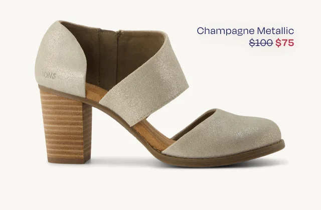 Champagne Metallic Milan Heel - Image
