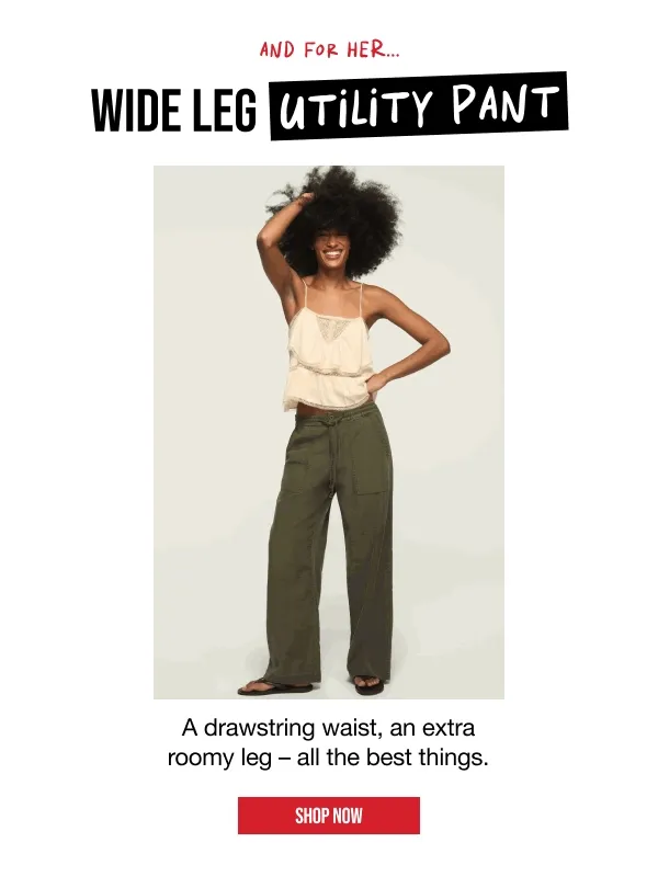 Wide Leg utility Pant Shop Now