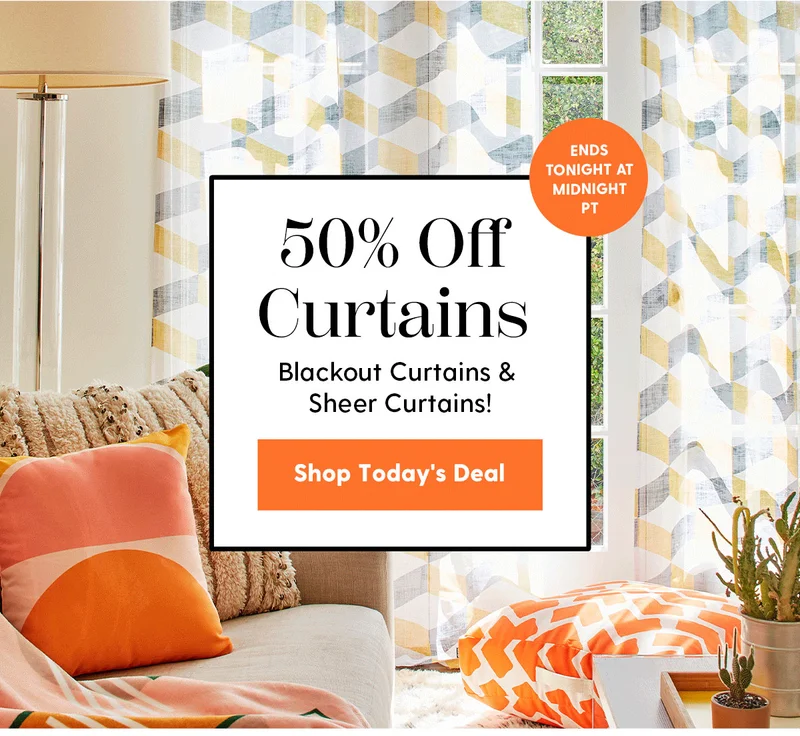 50% Off Curtains |  Blackout Curtains & Sheer Curtains|Ends Tonight At Midnight PT | Shop Today's Deal