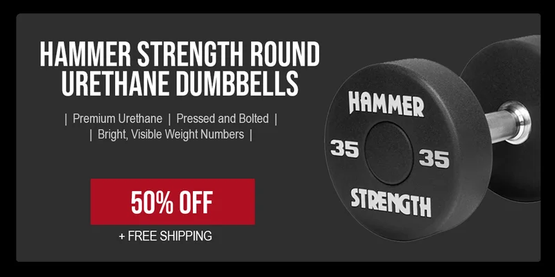 50% OFF - Hammer Strength Round Urethane Dumbbells - Outlet