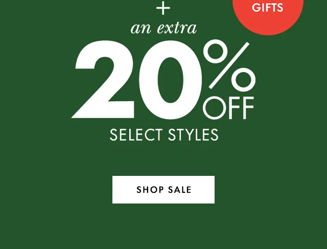 up to 70% off everything + an extra 20% off select styles