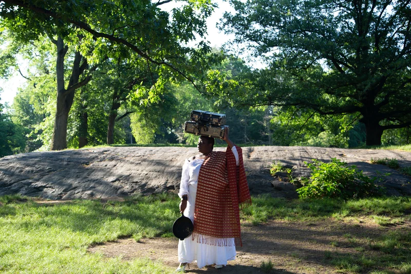 “She Was a Culmination of All Things in Heaven and Earth, How Many Times Had She Been Here Before, Seneca Village, Central Park, NYC” by Nona Faustine