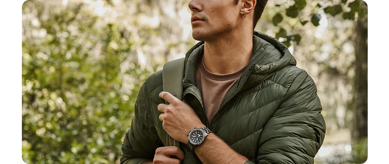 A man wearing the new Geo Tekker Citizen watch.