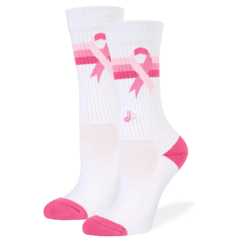 Image of Breast Cancer Athletic Crew Socks
