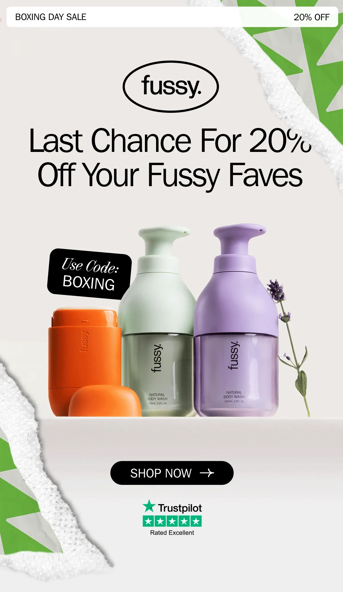 Boxing Day Sale now on - 20% off