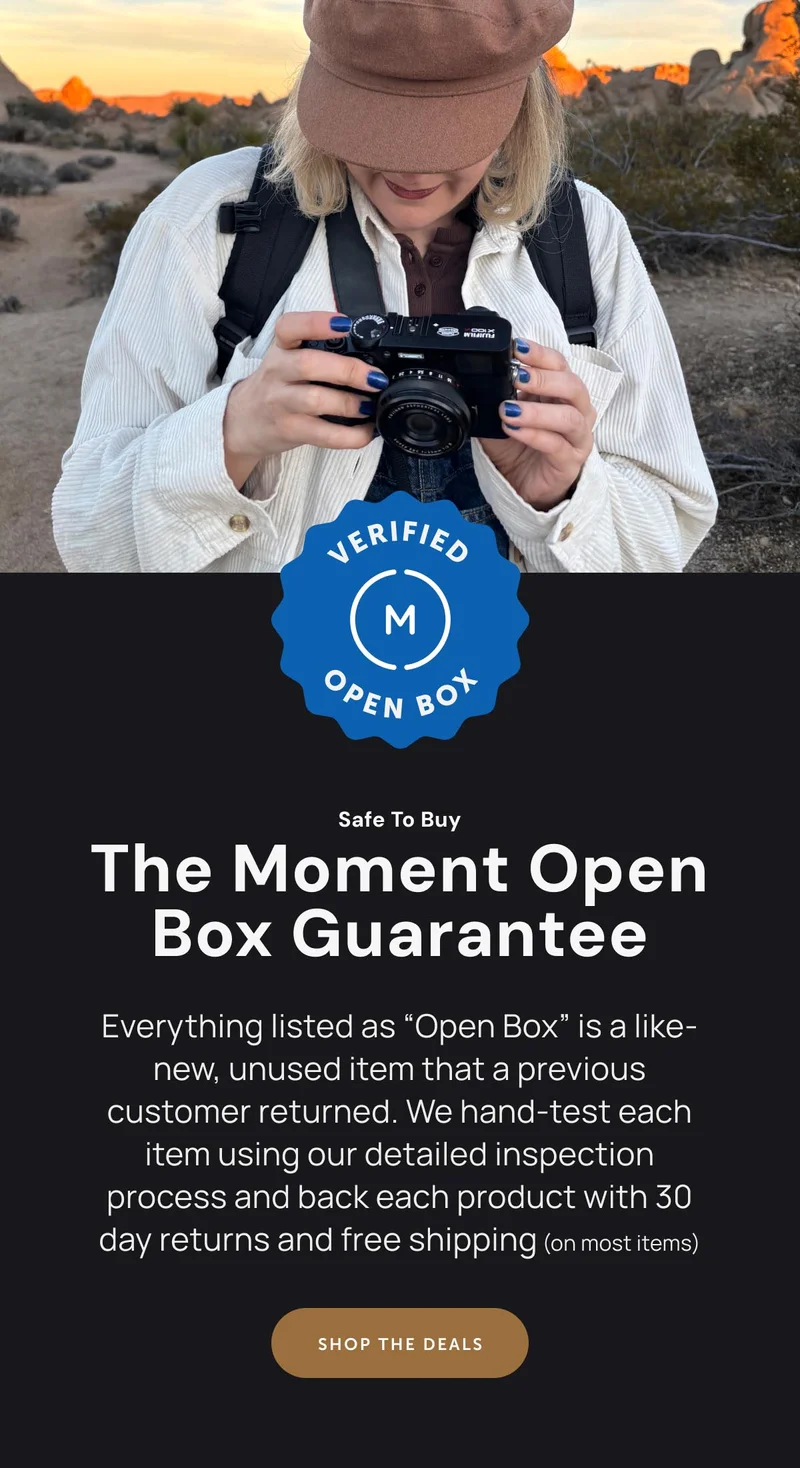 Safe to buy. The Moment Open Box Guarantee. Everything listed as “Open Box” is a like-new, unused item that a previous customer returned. We hand-test each item using our detailed inspection process and back each product with 30 day returns and free shipping (on most items). Shop the deals.