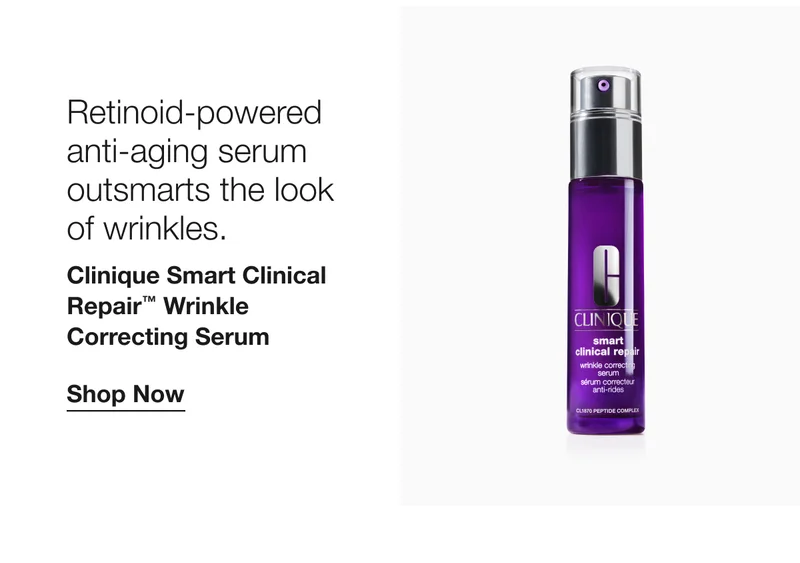 Retinoid-powered anti-aging serum outsmarts the look of wrinkles.  | Clinique Smart Clinical Repair™ Wrinkle Correcting Serum  | Shop Now