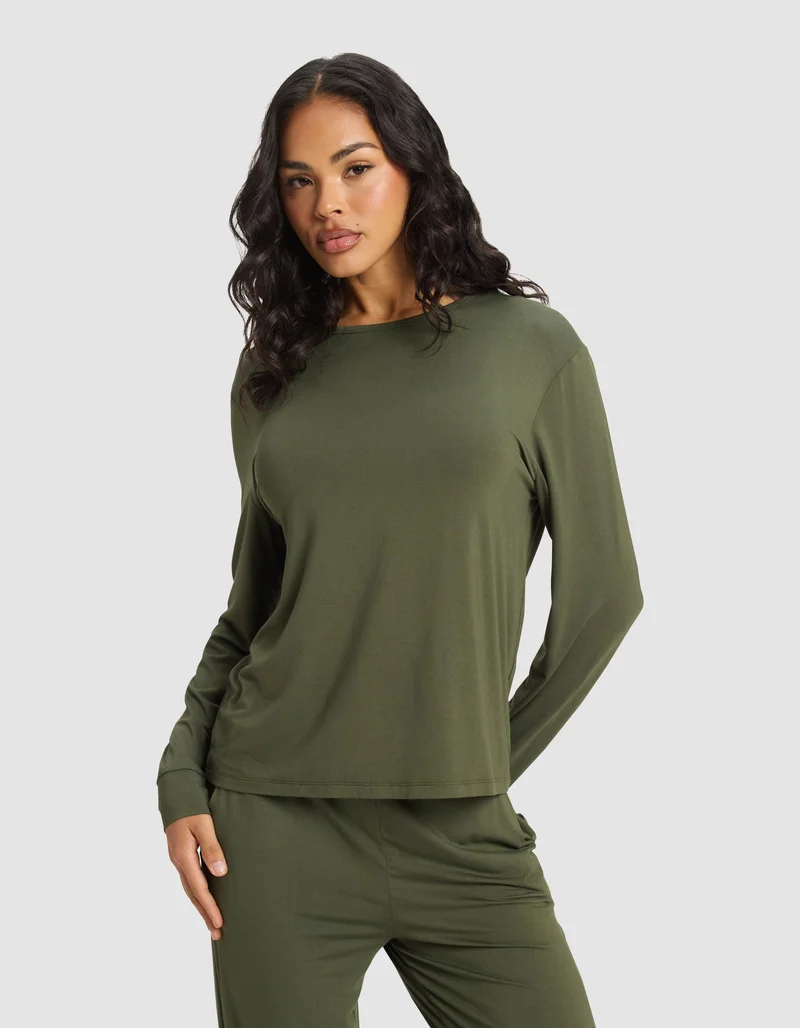 Image of Women's Bamboo Stretch-Knit Long Sleeve Lounge Tee