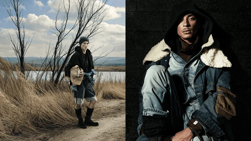Campaign images from the Zara x SR_A fall 2025 collection.