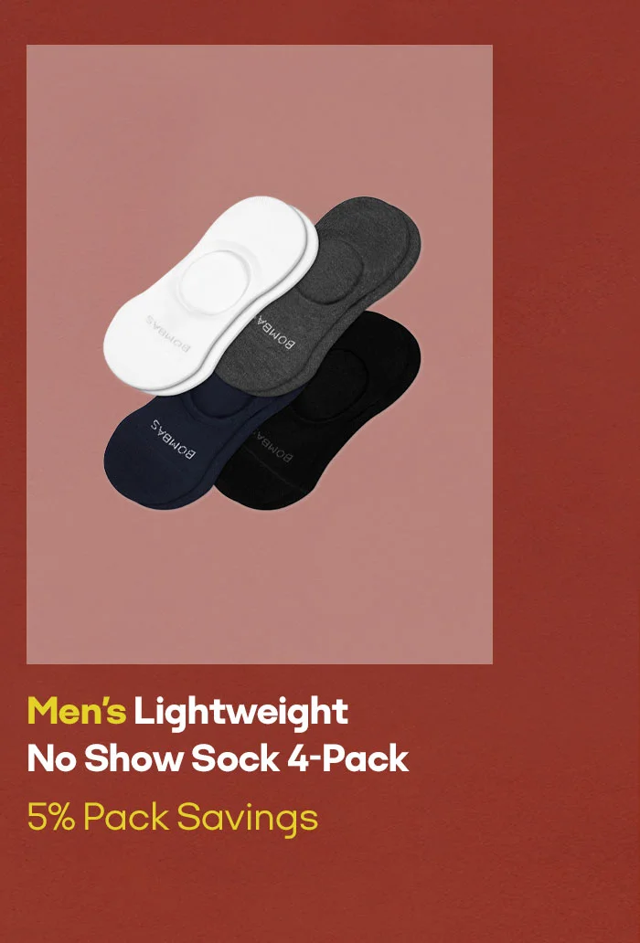 Men's Lightweight No Show Sock 4-Pack 5% Pack Savings