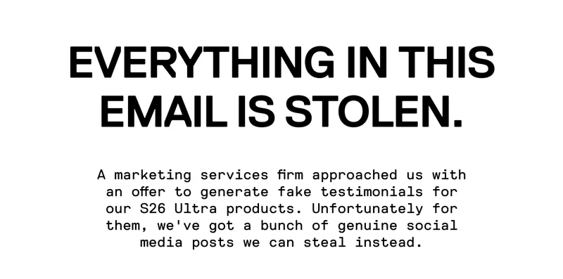 Everything in this email is stolen.