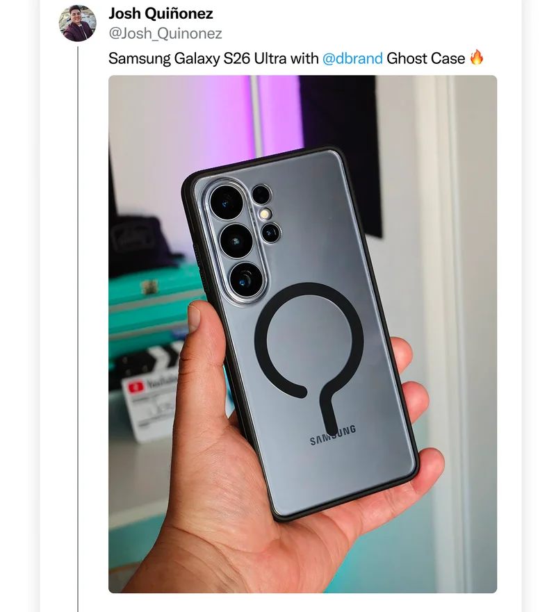 @Josh_Quinonez on Twitter: "Samsung Galaxy S26 Ultra with @dbrand Ghost Case"