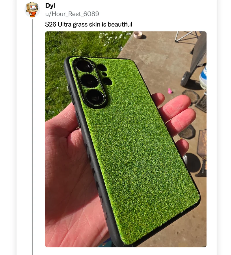 u/Hour_Rest_6089 on Reddit: "S26 Ultra grass skin is beautiful"