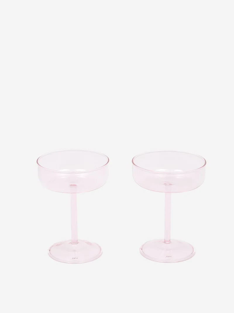 Image of HAY Tint Coupe Glass Set of 2 - Pink