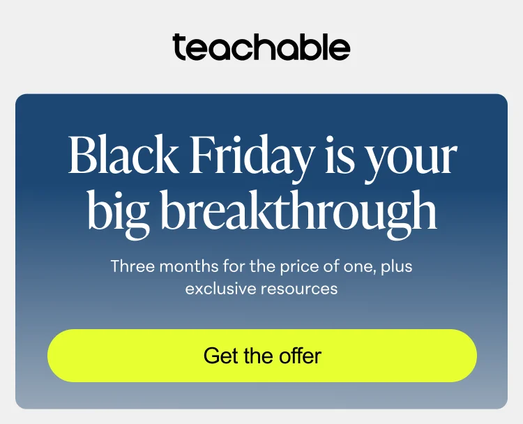 Black Friday is your big breakthrough