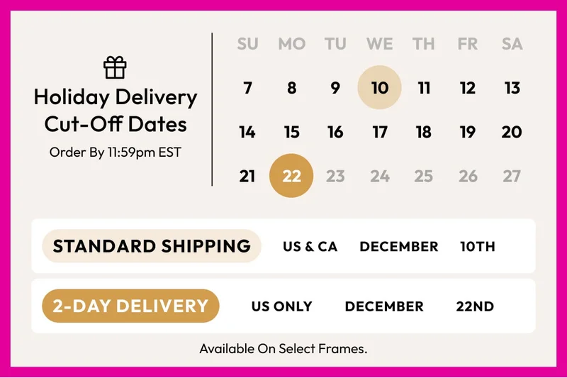 Holiday Delivery Cut-Off Dates