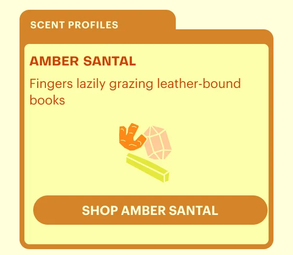 Amber Santal - Fingers lazily grazing leather-bound books.