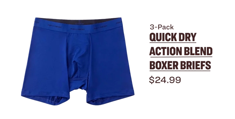 QUICK DRY ACTION BLEND Boxer Briefs 3-Pack $24.99