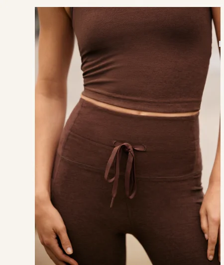 Spacedye Go Pocket Midi Legging in Chocolate Heather