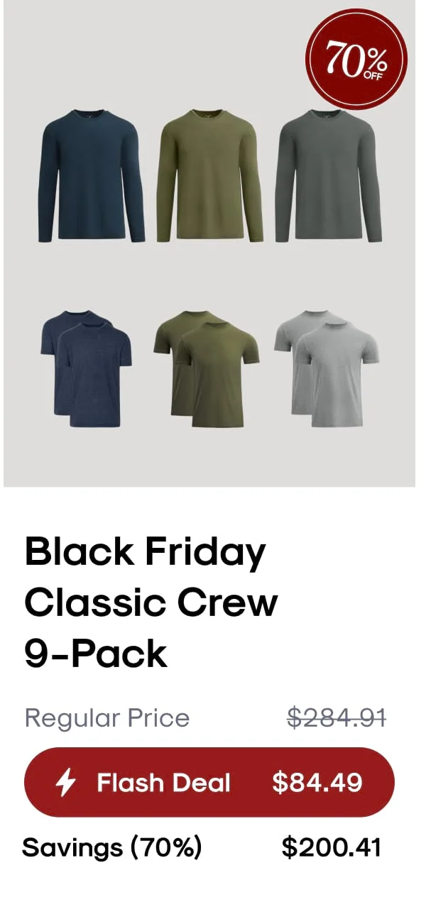Black Friday Classic Crew 9‑Pack