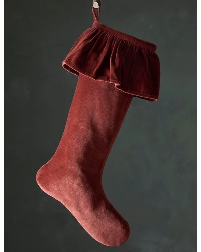 Mauree Velvet Stocking - Sangria