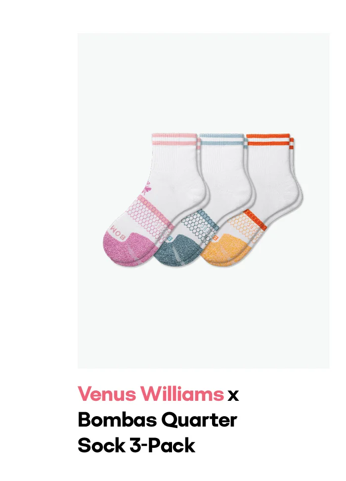 Venus Williams x Bombas Ankle Sock 3-Pack