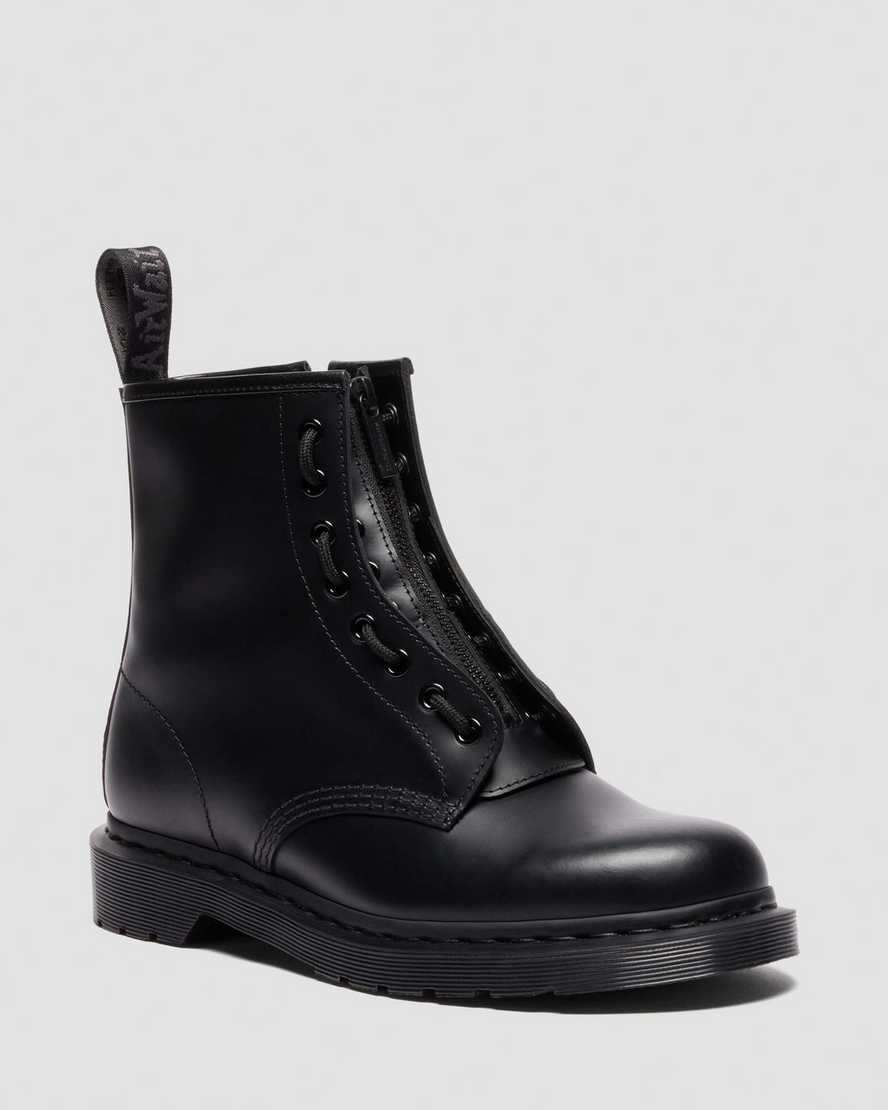 Image of 1460 Zip Monochrome Smooth Leather Boots