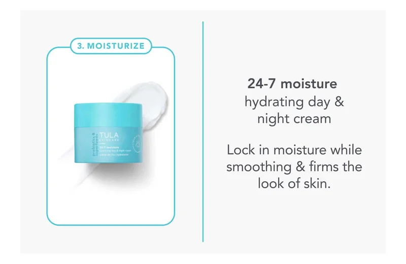 3. MOISTURIZE 24-7 moisture hydrating day & night cream. Lock in moisture while smoothing & firms the look of skin.