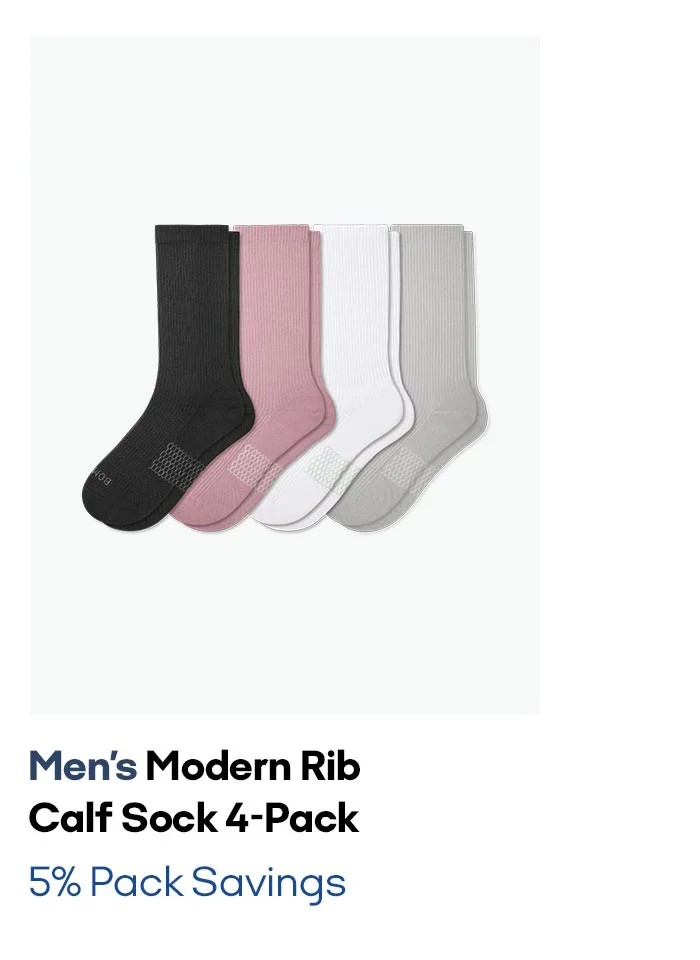Men's Modern Rib Calf Sock 4-Pack 5% Pack Savings