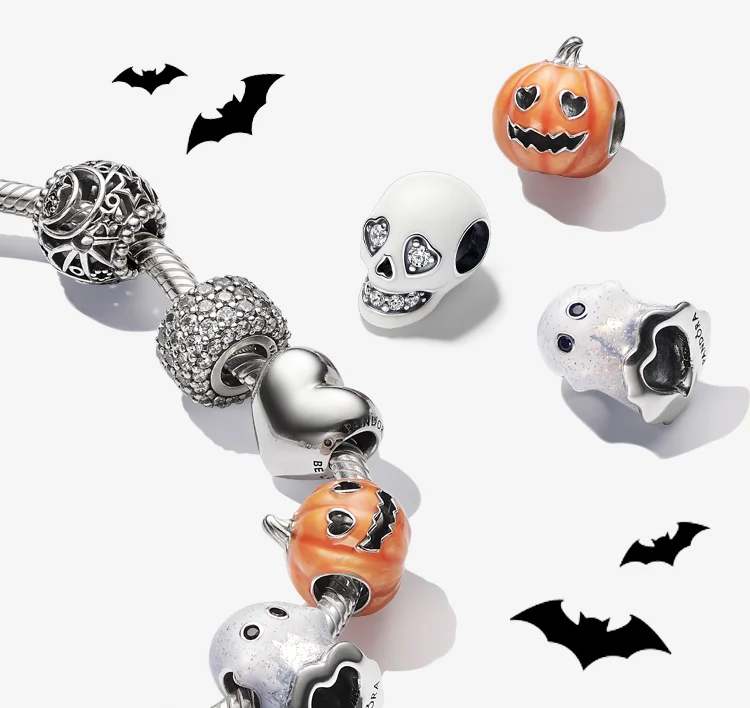 Pandora Moments glow-in-the-dark skull charm