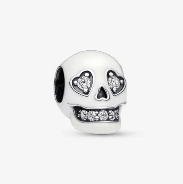 Glow-in-the-dark Sparkling Skull Charm