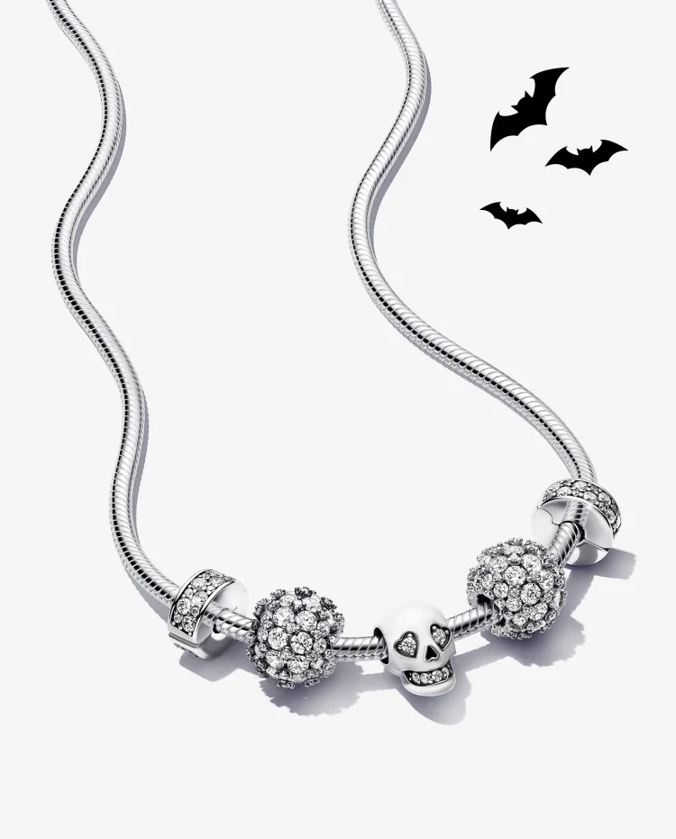 Pandora necklace with skull charm