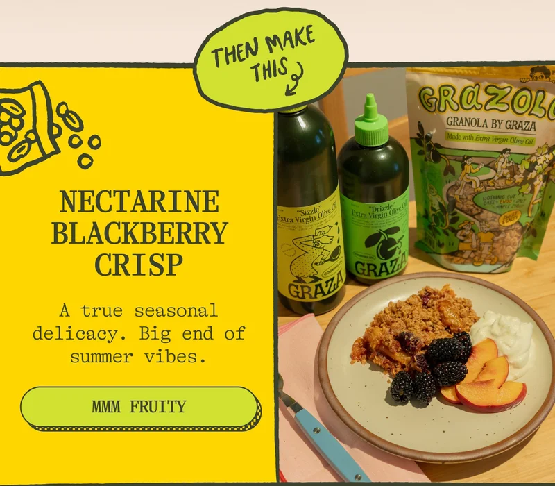 Then make this. Nectarine Blackberry Crisp. A true seasonal delicacy. Big end of summer vibes. MMM FRUITY