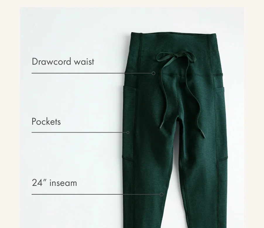 Spacedye Go Pocket Legging in Dark Spruce Green Heather