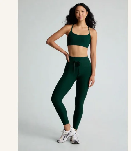 Spacedye Go Pocket Midi Legging in Dark Spruce Green Heather