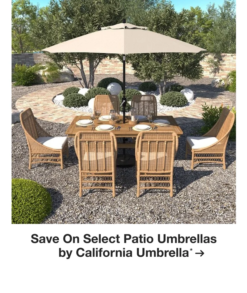 Save On Select Patio Umbrellas by California Umbrella