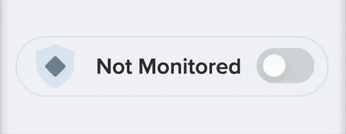 A toggle switching between Not Monitored and Monitoring