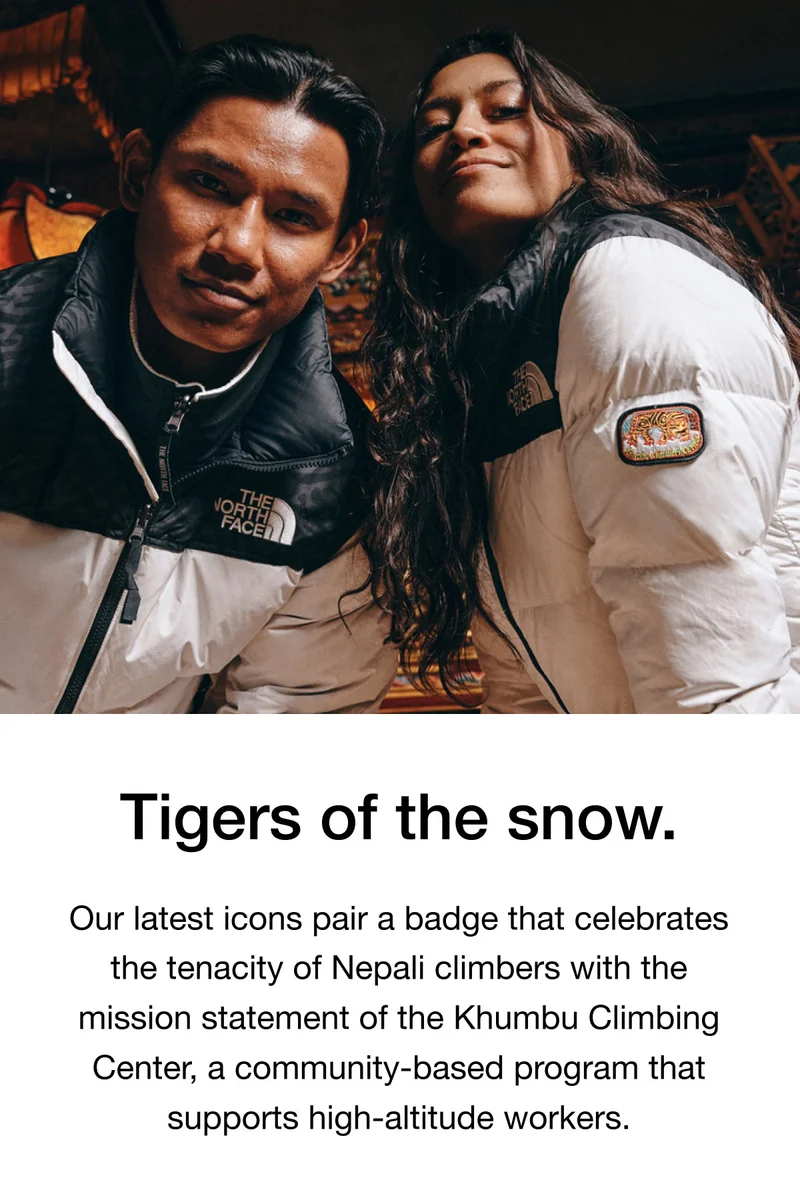 Tigers of the snow. Our latest icons pair a badge that celebrates the tenacity of Nepali climbers with the mission statement of the Khumbu Climbing Center, a community-based program that supports high-altitude workers.