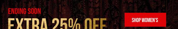 Extra 25% off Shop Women's