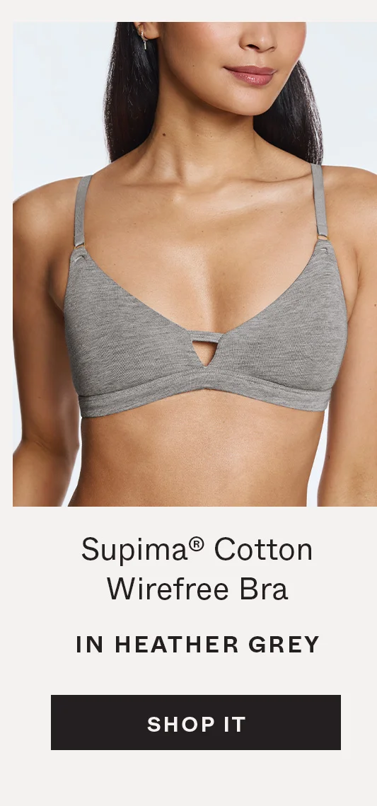 Supima® Cotton Wirefree Bra in Heather Grey