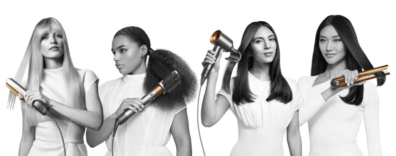 Models using Dyson hair care technology