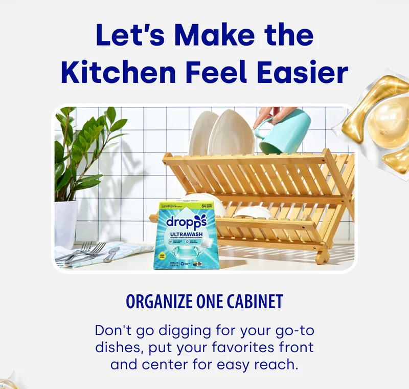 Let’s Make the Kitchen Feel Easier | Organize one cabinet Don't go digging for your go-to dishes, put your favorites front and center for easy reach.