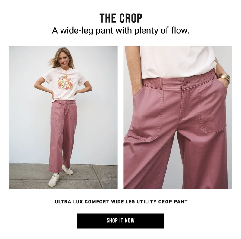 The Crop A Wide-Leg Pant With Plenty Of Flow. Ultra Lux Comfort Wide Leg Utility Crop Pant Shop It Now